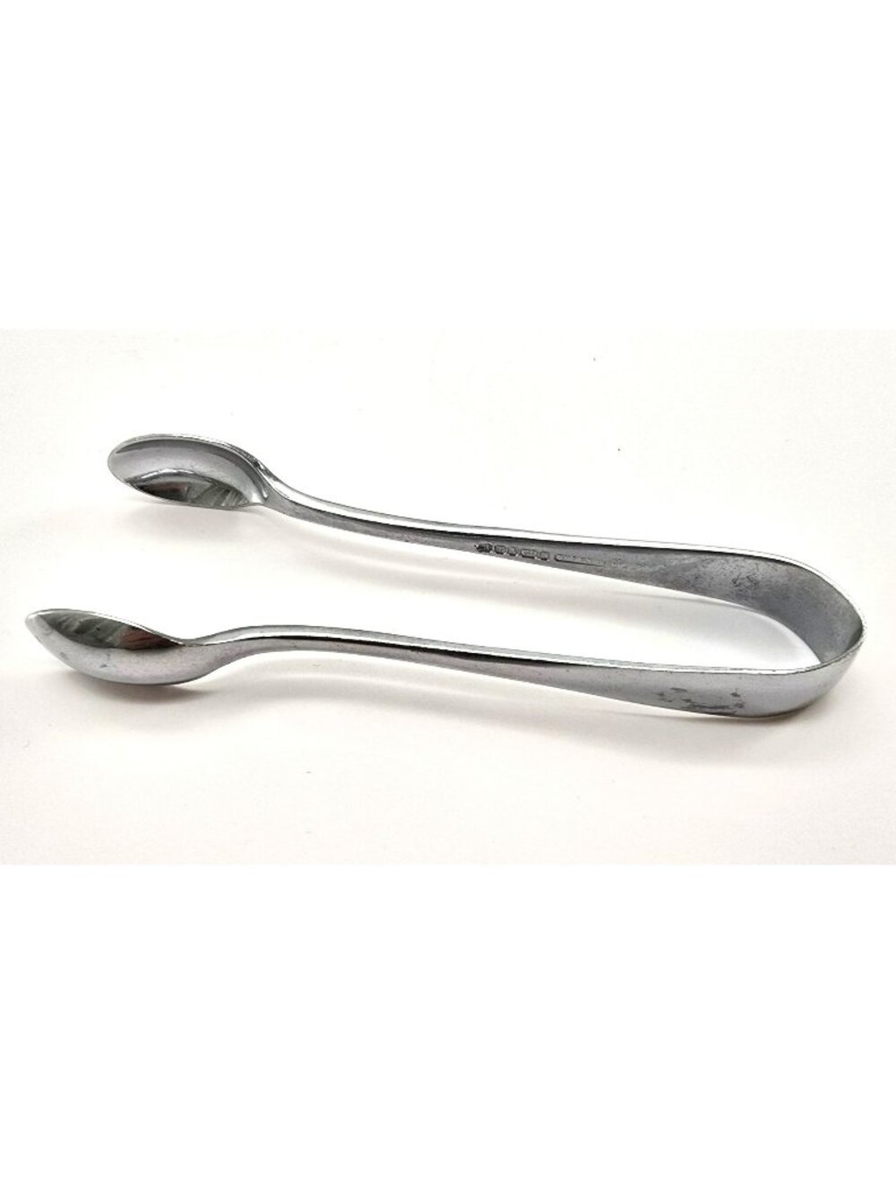 Vintage Chromium Sugar Tongs Unique Curved Spoon Design VL5063
